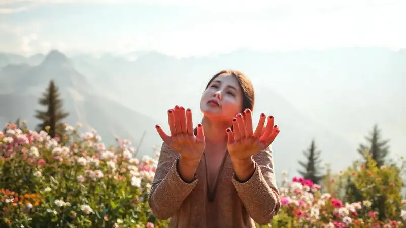 Ein friedlicher, traumhafter Garten erblüht