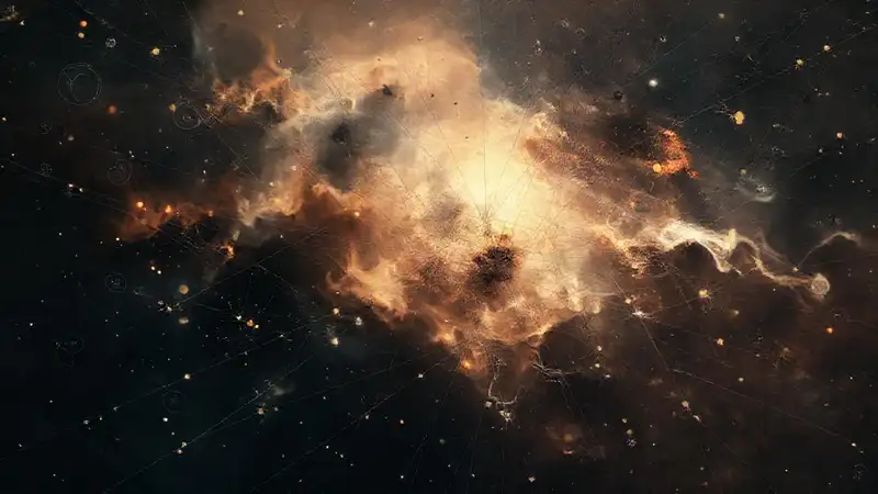 Kosmische, verschwommene Energien zeichnen intuitive Muster